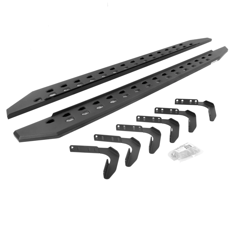 Go Rhino 99-16 Ford F-250 / F-350 Super Cab 4DR RB20 Slim Running Boards Kit (mit Halterungen) - Tex. Schwarz