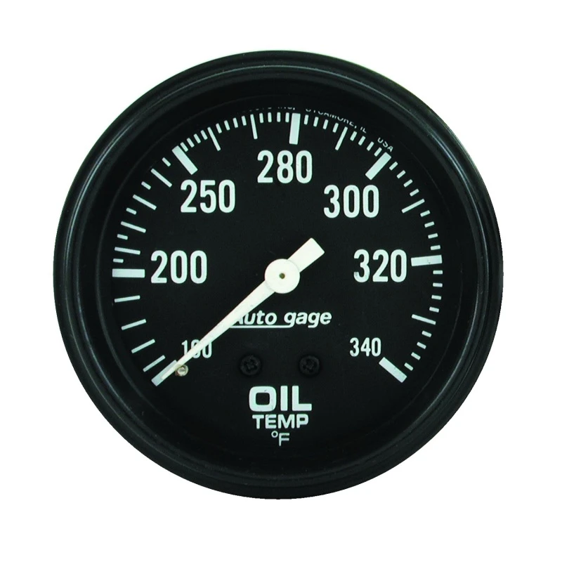 AutoMeter Gauge Oil Temperature 2-5/8in. 100-340 Deg. F Mechanical Black Autogage