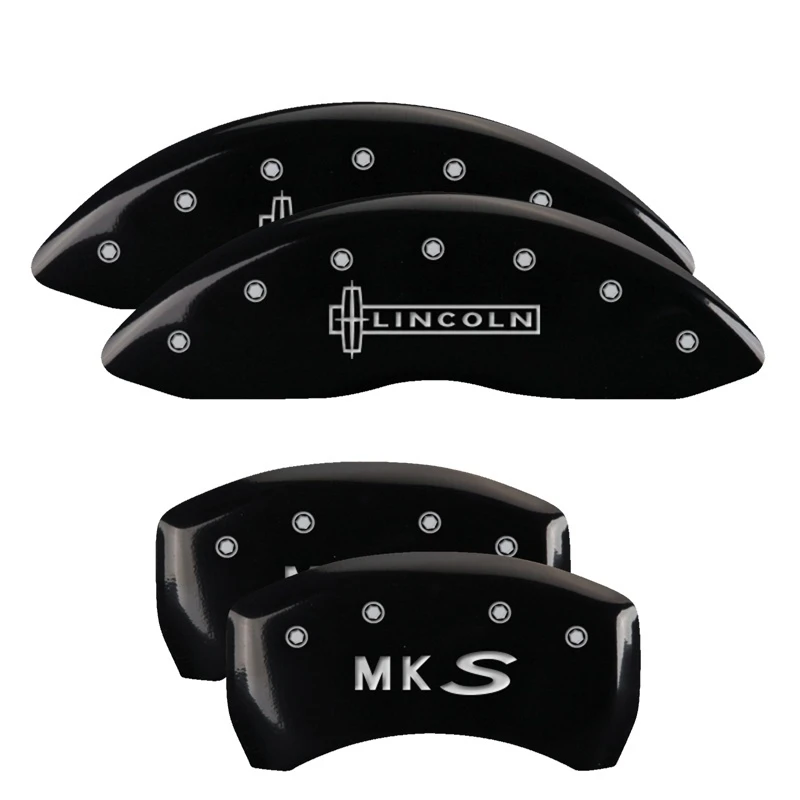 MGP 4 Bremse Caliper Abdeckungen Graviert Vorne Lincoln Graviert Hinten MKS Schwarz finish Silber ch