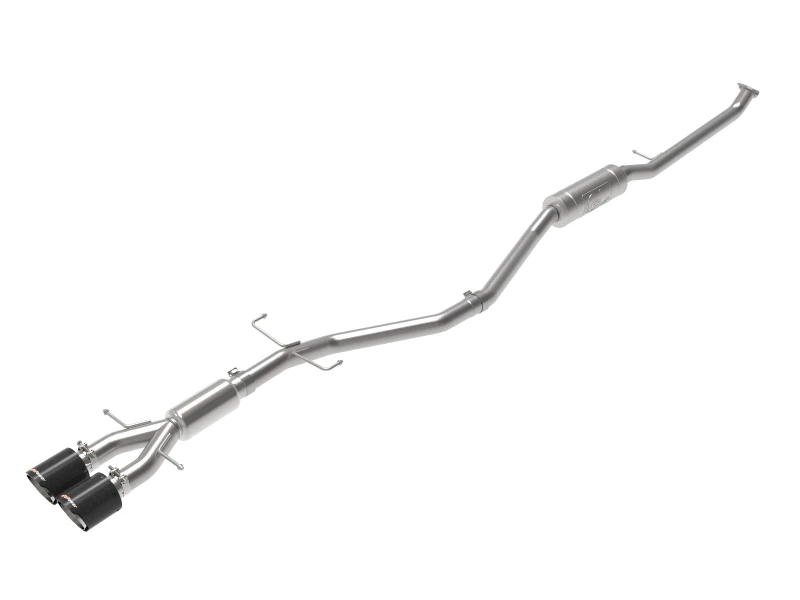 aFe Takeda 2,5 Zoll 304SS Kat-Abgasanlage mit Carbon-Spitzen 17-20 Honda Civic Si Limousine I4 1,5L