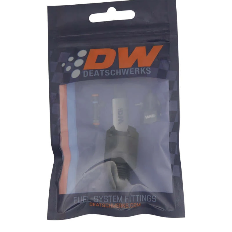 DeatschWerks 6AN-Männliche Flare-auf-3/8-Zoll-Weibliche-EFI-Schnellverbindungs-Adapter - eloxiert matte schwarz