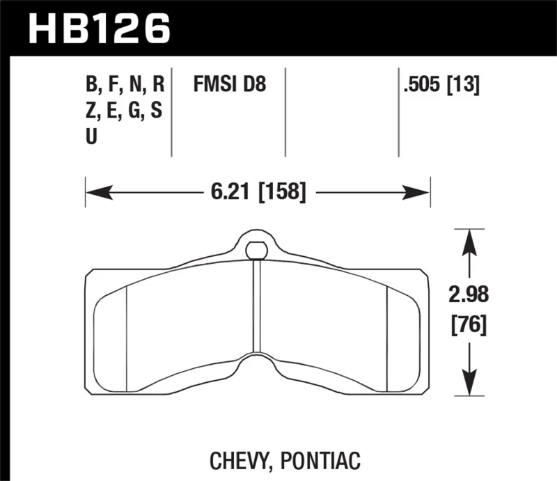 Hawk 77-82 Chevrolet Corvette DTC-60 Rennhintere Bremsbeläge
