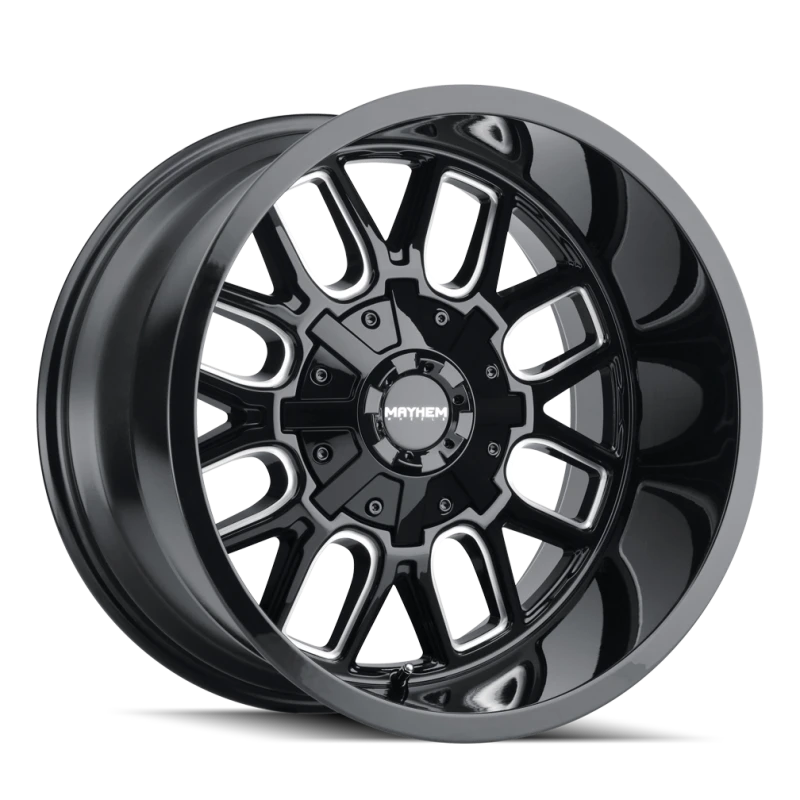 Mayhem 8107 Cogent 20x10 / 8x165.1 BP / -19mm Offset / 130.8mm Hub Gloss Black Milled Wheel