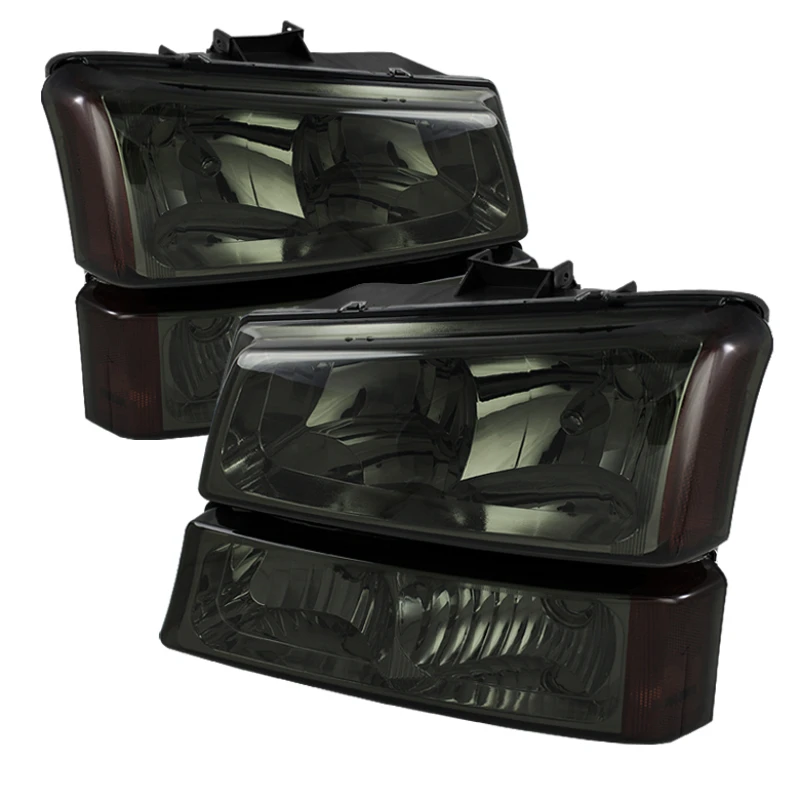 spyder_5064523-6794d216ded43 Xtune Chevy Silverado 2500HD 03-06 Crystal Headlights w/ Amber Lights Smoke HD-JH-CSIL03-AM-SM-SET
