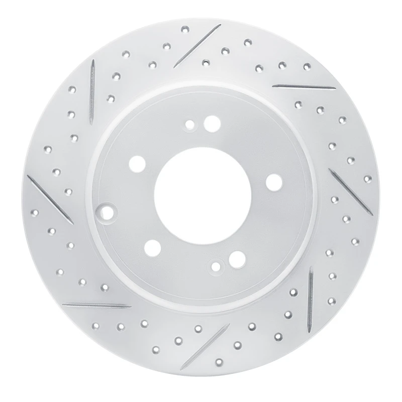 DFC 17-19 Kia Cadenza Rear Left Drilled & Slotted Geoperformance Rotor