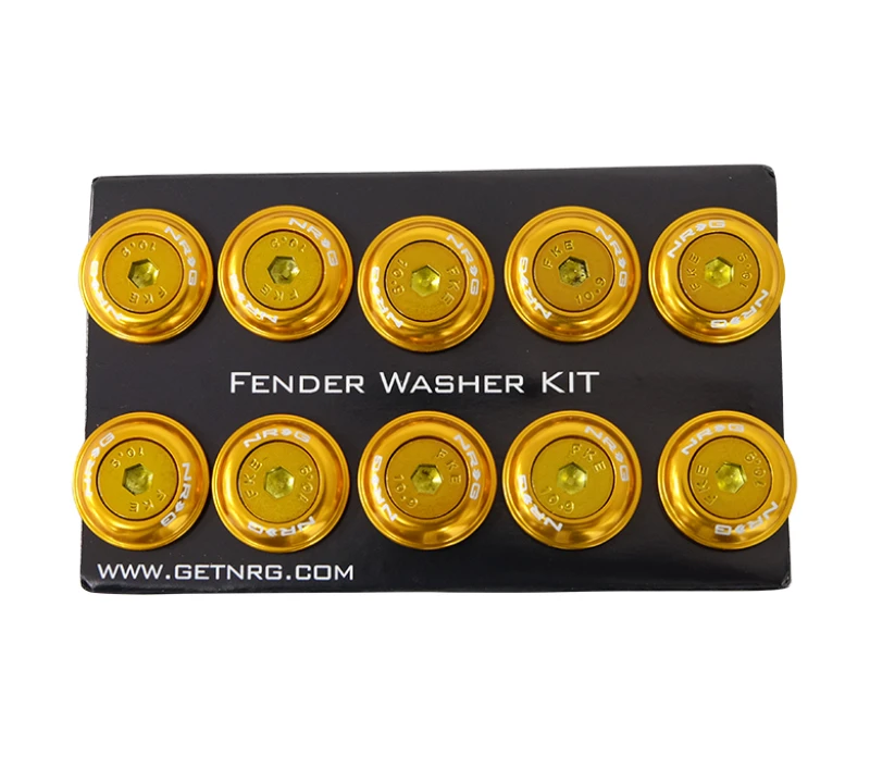 NRG Fender Washer Kit mit farblich passenden M6 Bolzen-Rivets für Kunststoff (Rose Gold) – Set mit 10 Stück