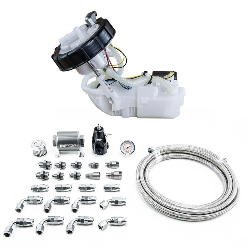 DeatschWerks 01-05 Honda Civic/02-06 Acura RSX DW400 Pumpmodul und Rücklaufkit mit PTFE-Kraftstoffleitungen