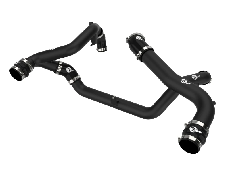 aFe 22-23 Ford Explorer BladeRunner Aluminium Heiß- und Kaltladeluftrohr-Kit - Schwarz