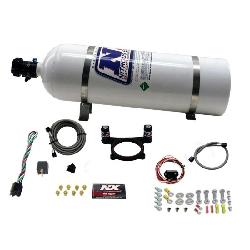 Nitrous Express 11-15 Ford Mustang GT 5.0L Coyote 4 Ventil Nitrous Plate Kit (50-200PS) mit 15lb Flasche