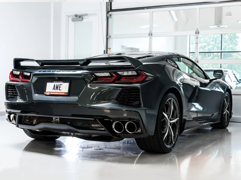 AWE Tuning 2020 Chevrolet Corvette (C8) Touring Edition Auspuff - Quad Chrom Silber Spitzen