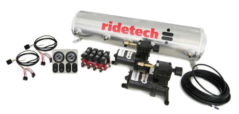 Ridetech 5-Gallonen-4-Wege-Analog-Luftfahrwerk-Kompressor-Niveauregulierungssystem