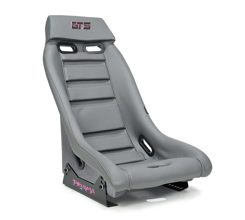NRG GT Retro Bucket Seat – Gunmetal PVC Leather Gunmetal Stitching Multicolor Fiberglass Back Glitter