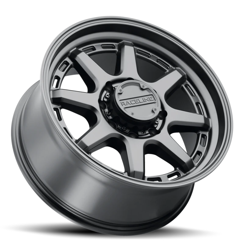 Raceline 947B Scout 16x8in / 8x165.1 BP / 0mm Offset / 125.2mm Bore - Satin Black Wheel