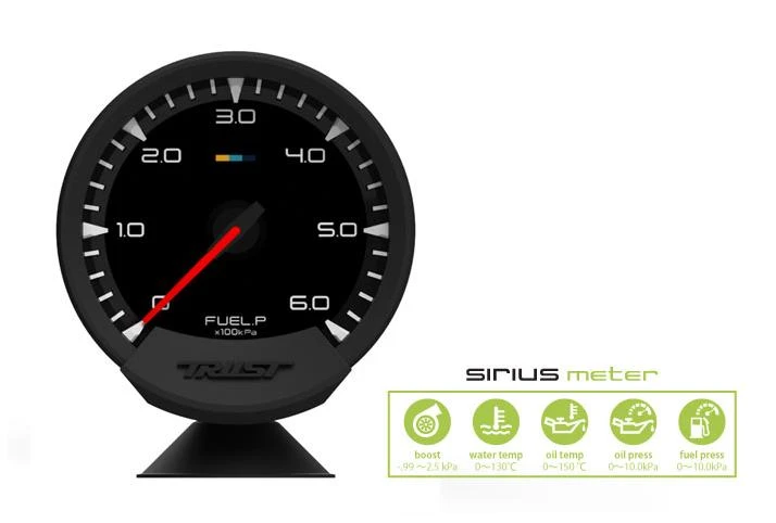 GReddy Sirius Meter - Fuel Pressure 0/6.0kPa 74mm Analog Gauge
