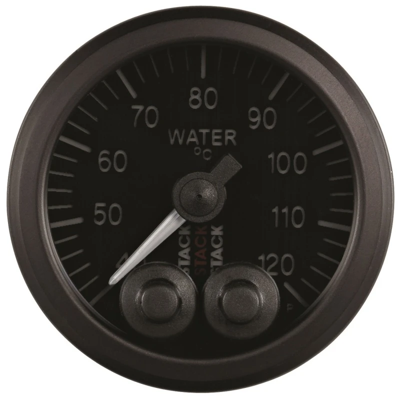 Autometer Stack 52mm 40-120 Grad C 1/8 Zoll NPTF-Männlich Pro-Control Wasser-Temperatur-Anzeige - Schwarz