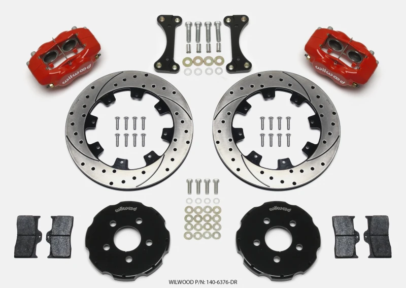 Wilwood Forged Dynalite Vordere Hut-Kit 12,19 Zoll gebohrt Rot 00-04 PT Cruiser/03-04 SRT/4