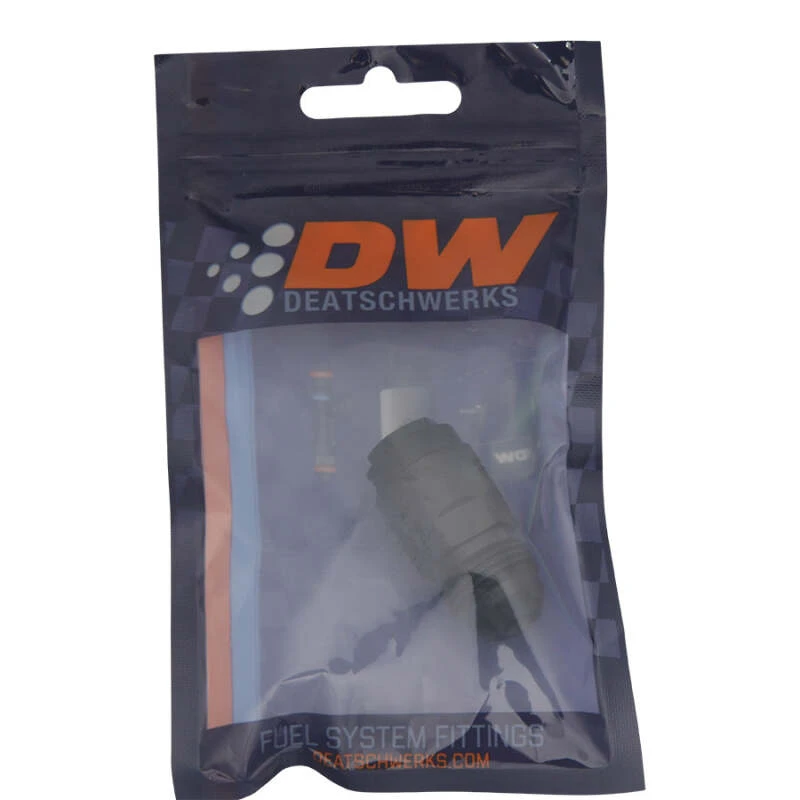 DeatschWerks 8AN-Männliche Flare auf 5/16 Zoll weibliche EFI-Quick-Connect-Adapter - Anodisiert Mattschwarz