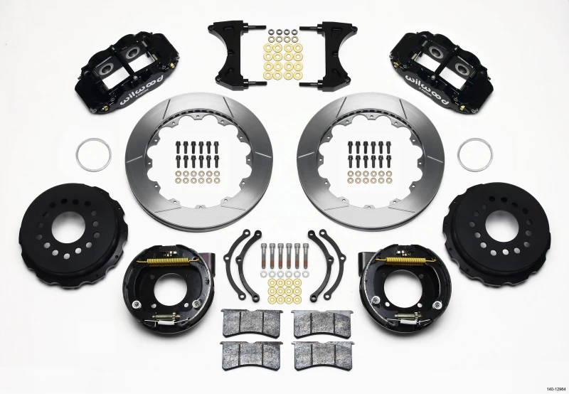 Wilwood Narrow Superlite 4R Hintere P-Bremse Kit 12,88 Zoll Chevy 12 Bolt mit C-Clips