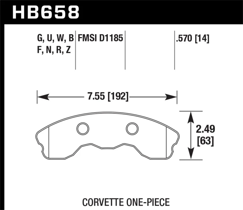 Hawk 06-10 Chevy Corvette (Verbessertes Pad-Design) Vordere Keramik-Straßen-Bremsbeläge