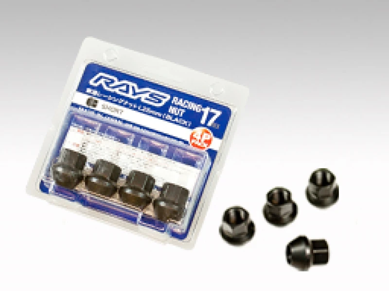 Rays 17 Hex Racing Nut Set L25 Short Type 12x1.50 - Black Chromate