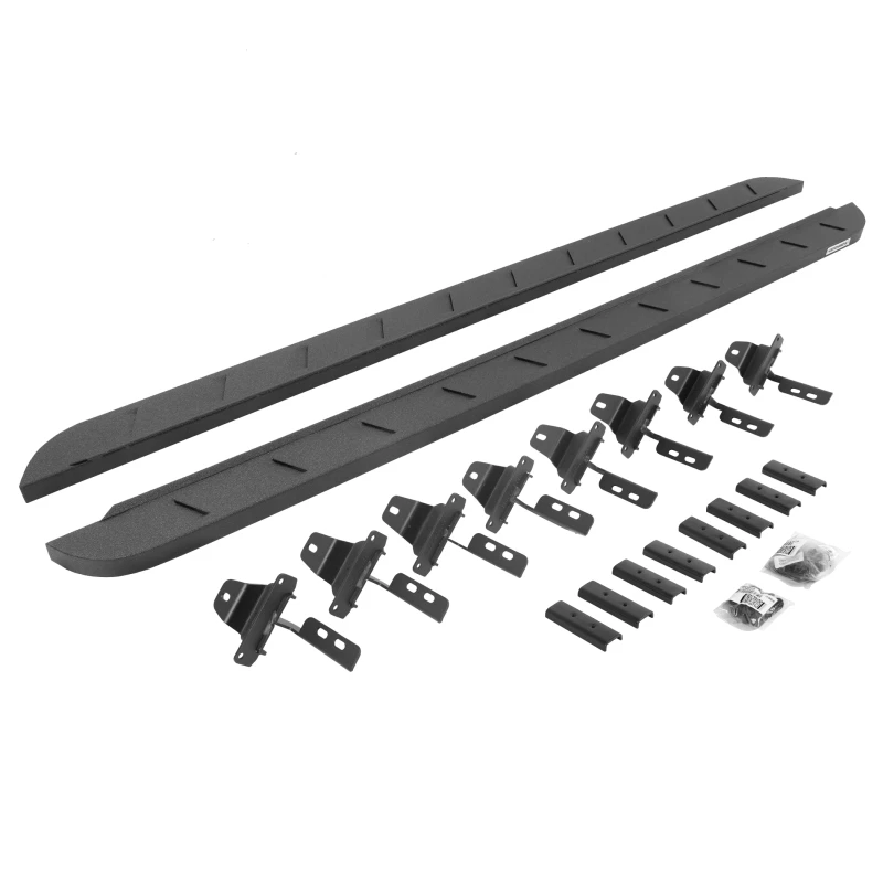 Go Rhino 20-22 Jeep Gladiator JT 4DR RB10 Slim Laufbrett Kit (inkl. Halterungen) - Bedliner-Beschichtung
