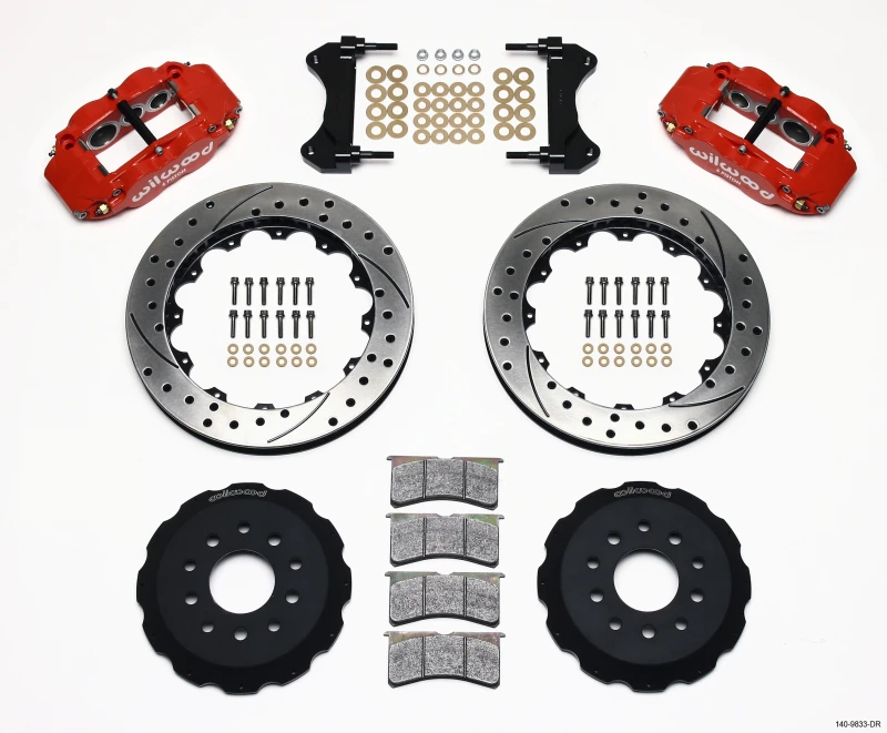 Wilwood Narrow Superlite 6R Vorderer Hut Kit 13,06 Zoll gebohrt rot 98-02 Camaro/Firebird