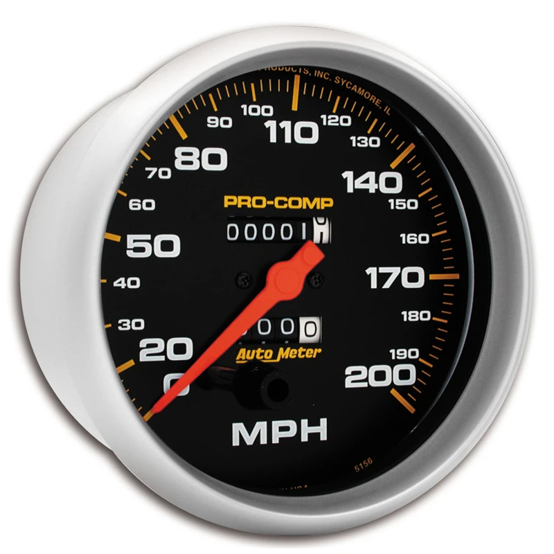 AutoMeter Geschwindigkeitsmesser 5 Zoll 200 MPH Mechanisch Pro-Comp