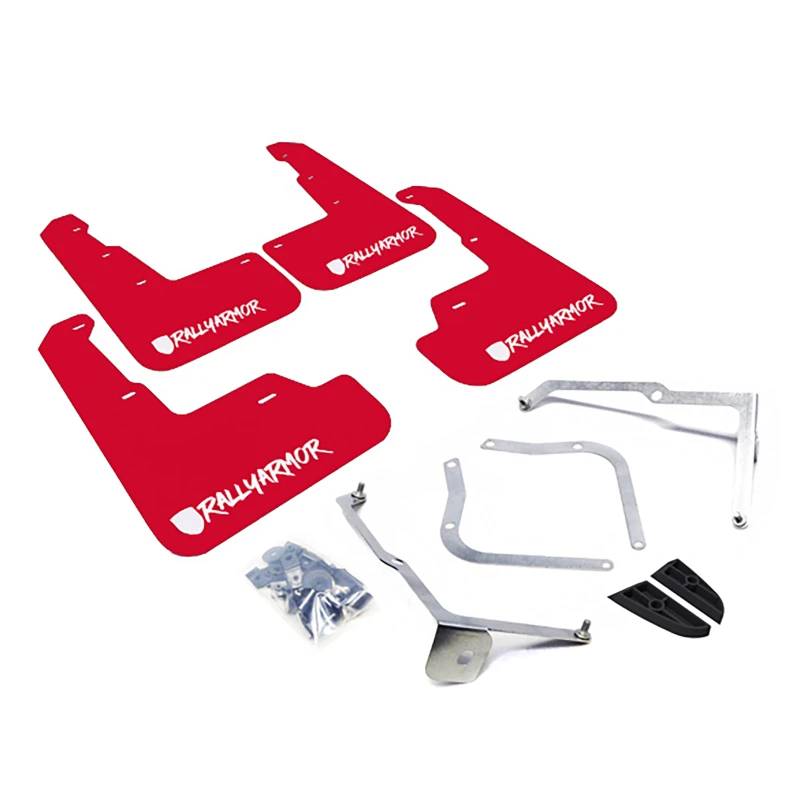 Rally Armor Rote Schmutzfänger Weißes geändertes Font-Logo für 15-21 Subaru WRX/STI