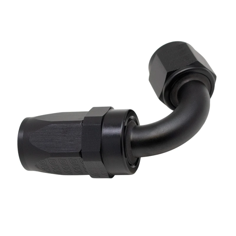 DeatschWerks 8 AN Weibliche Flare Swivel 120-Grad Schlauchendstück CPE - El氧ierte Matte Schwarz