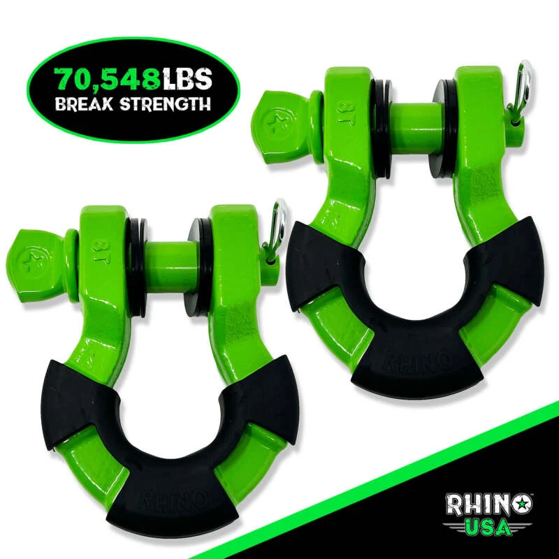Rhino USA 8T Super Shackle 2-Pack (Grün)
