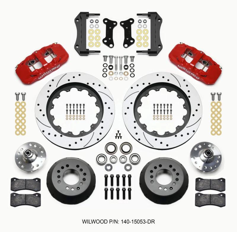 Wilwood AERO6 Vorderes Naben-Kit 15,00 gebohrt rot 67-69 Camaro 64-72 Nova Chevelle