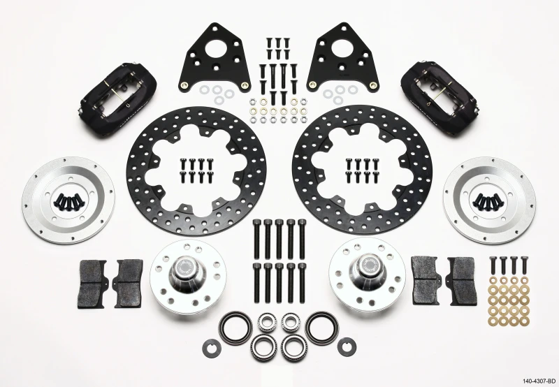 Wilwood Forged Dynalite Front Drag Kit gebohrte Bremsscheibe 1965-1969 Mustang Disc & Drum Spindel