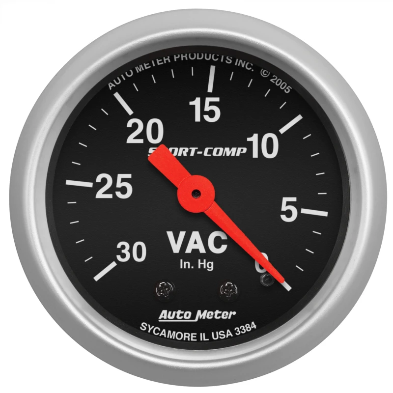 Autometer Sport-Comp 2-1/16in. 30 IN HG Mechanical Vacuum Gauge