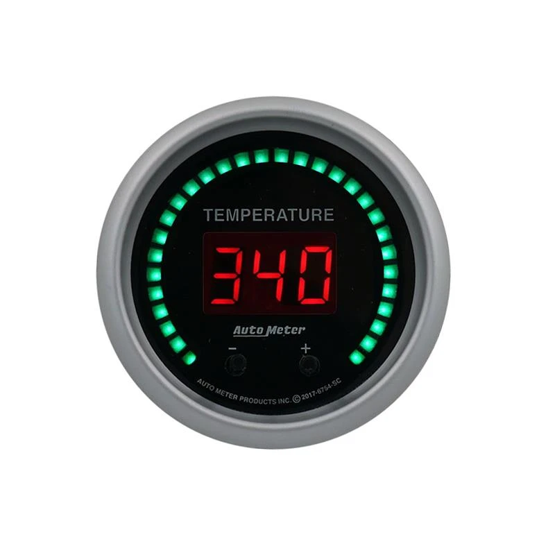 Autometer 52,4mm schwarzes umschaltbares 60-340 Grad F / 40-170 Grad C Sport-Comp Elite Digital-Messgerät