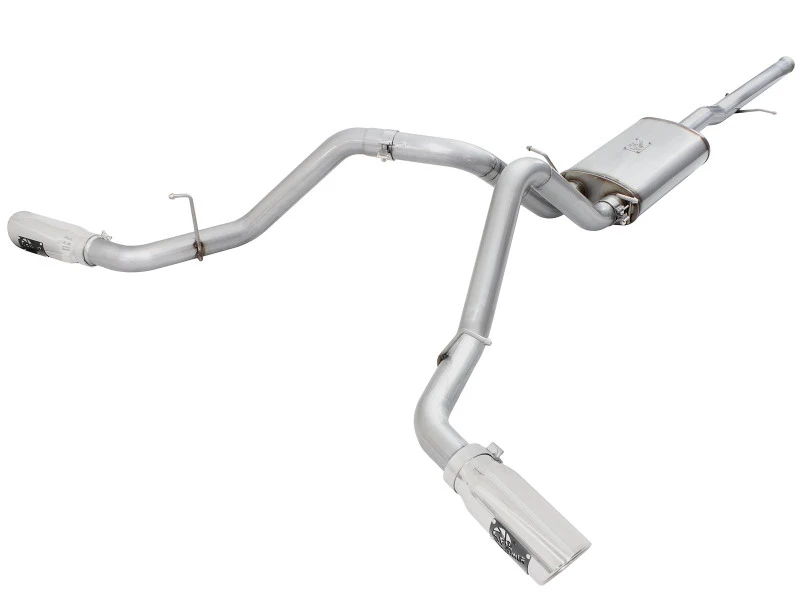 aFe Mach Force-XP Auspuff 3in Kat-Back SS 14-15 GM 1500 Trucks 4,3L/5,3L Dual Split mit polierter Spitze