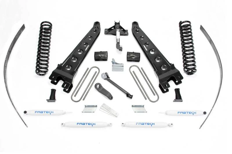 Fabtech 08-16 Ford F250 4WD ohne Werksoverlast 8 Zoll Radius Arm System mit Coils & Perf. Stoßdämpfern