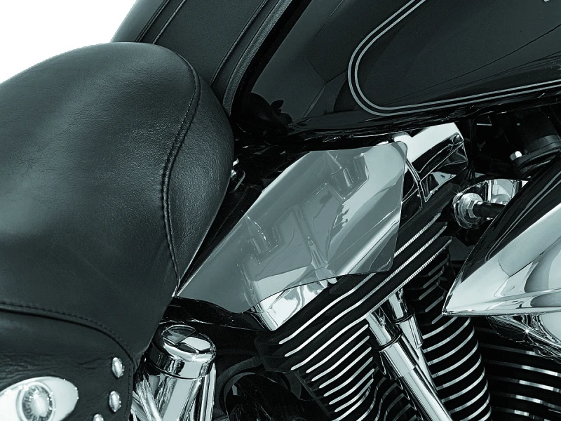 Kuryakyn Saddle Shields Heat Deflectors 00-17 Softail Smoke