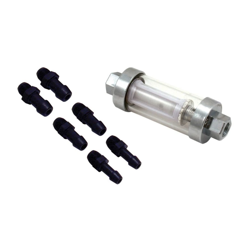 Spectre Premium Clearview Kraftstofffilter (Inkl. 1/4 Zoll / 5/16 Zoll / 3/8 Zoll Barb-Fittings)