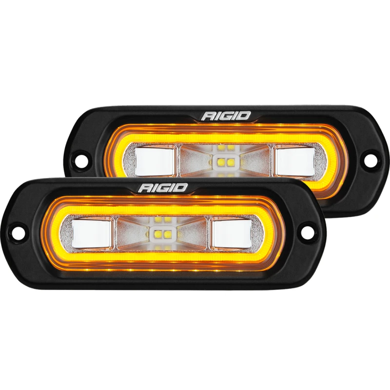 Rigid Industries SR-L Series Flush Mount LED Spreader Paar mit Amber Halo - Universal