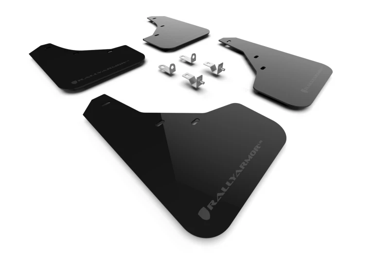 Rally Armor 23-24 Kia Sportage Schwarzes UR-Spritzschutz mit dunkelgrauem Logo