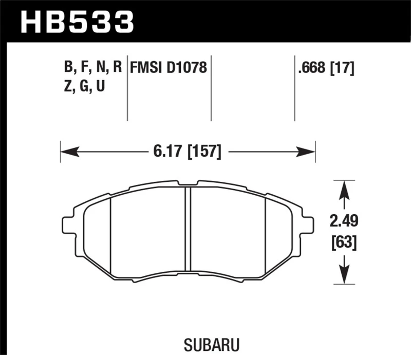 Hawk HPS 5.0 Vordere Bremsbeläge für 2006-2007 Subaru B9 Tribeca Limited