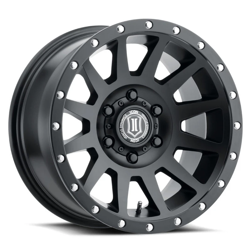 ICON Compression 17x8,5 6x5,5 0mm Offset 4,75 Zoll BS 106,1mm Bore Satin Black Rad