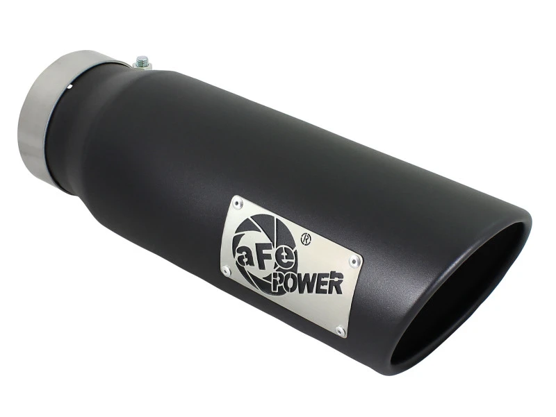 aFe Diesel Auspuff-Endstück Schwarz 4 Zoll Eingang x 5 Zoll Ausgang x 15 Zoll