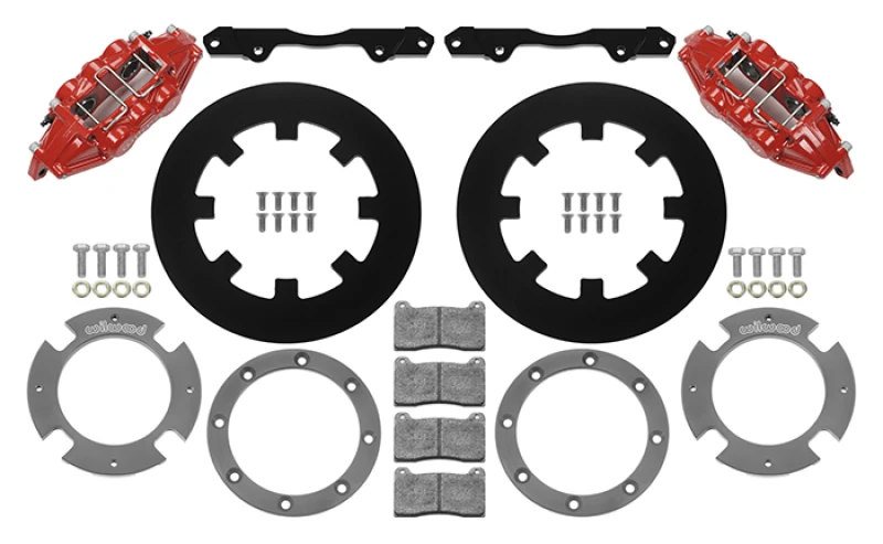 Wilwood 17-21 Can-Am X3RS Rot 6-Kolben Hinterrad-Kit 11,25 Zoll - Ungebohrte Bremsscheiben