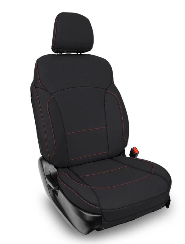 PRP 2013-2017 Subaru Crosstrek Front Seat Covers (Pair) - Black w/ Red Stitch