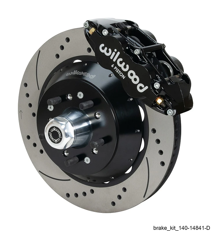 Wilwood Narrow Superlite 6R Schwarz Front Big Bremse Kit Ford 14in Gebohrt/Geschlitzt Rotor
