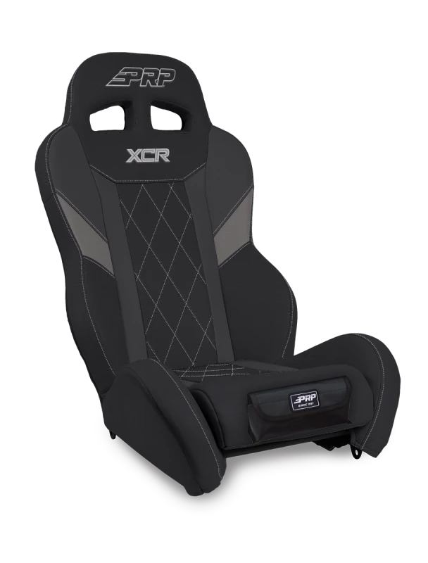PRP XCR Suspension Seat - Black/Gray w Diamond Stitch and Front Pocket