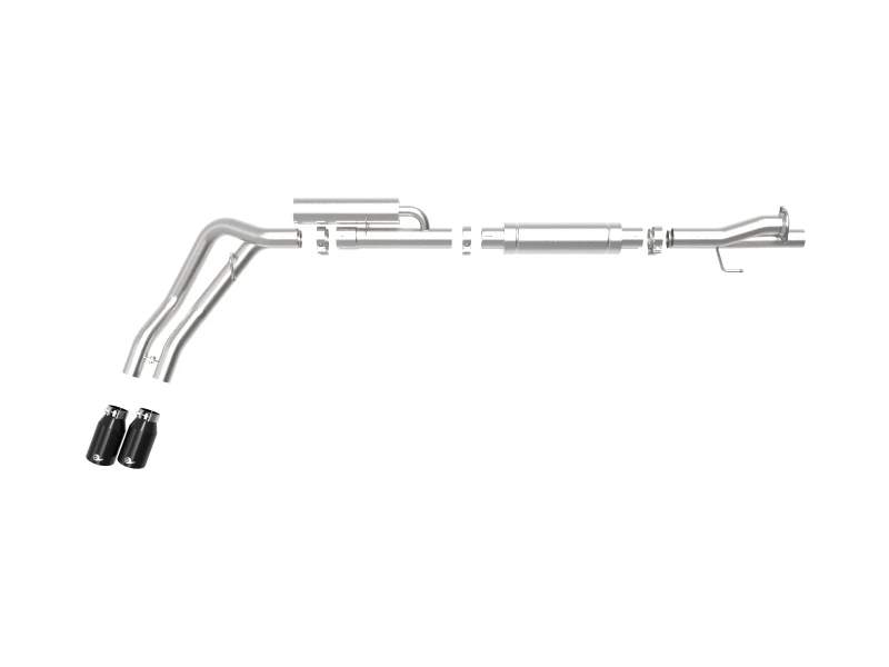 aFe Rebel Series 3in 409 SS Kat-Back Auspuffanlage mit schwarzen Endrohren 17-20 Ford F-250/F350 V8 6.2L/7.3L