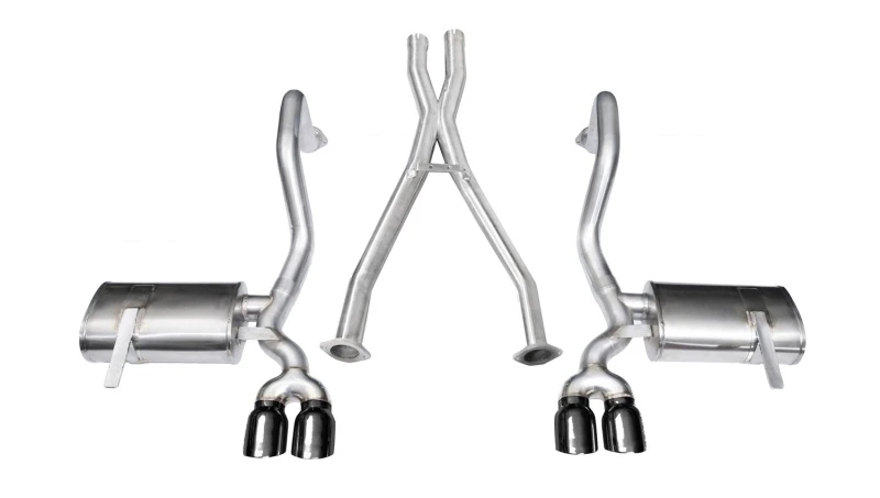 Corsa 1997-2004 Chevrolet Corvette C5 Z06 5.7L V8 Schwarzes Xtreme Cat-Back + XO Auspuff