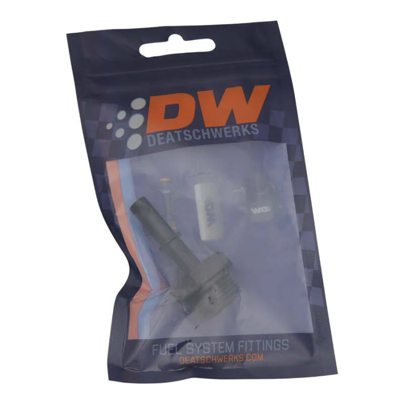 DeatschWerks 8AN ORB-Männlich zu 5/16-Zoll-Männlich EFI Quick Connect Adapter - Anodisiert Matt Schwarz